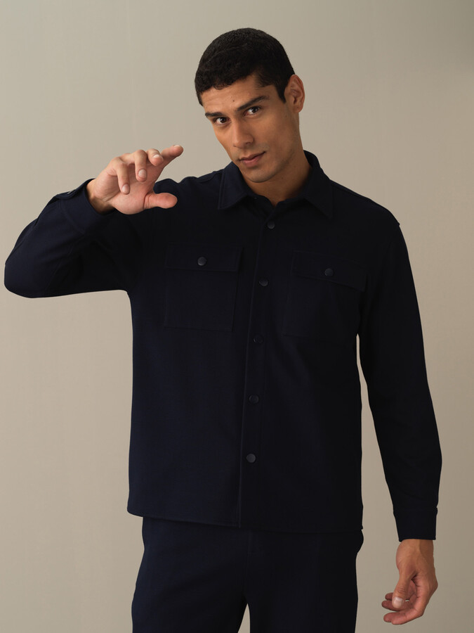 XINT - Çıtçıt Düğmeli Oversize Cepli Gömlek Ceket (1)