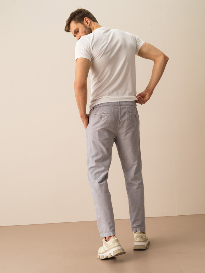 Pamuk Keten Karışımlı Regular Fit Pantolon - Thumbnail (3)