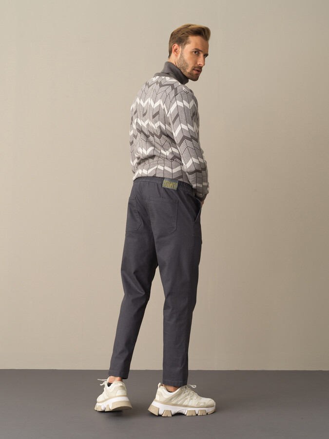 Pamuklu Beli Lastikli Regular Fit Pantolon - Thumbnail (5)