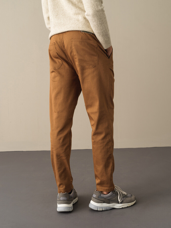 Pamuklu Beli Lastikli Regular Fit Pantolon - Thumbnail (3)
