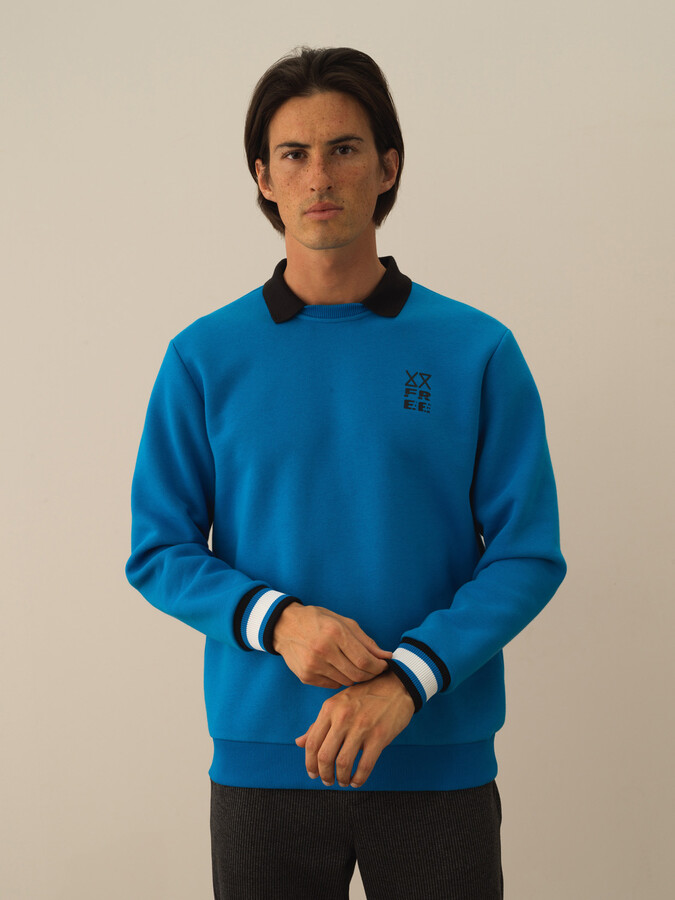 XINT - Pamuklu Regular Fit Çizgi Detaylı Sweatshirt (1)