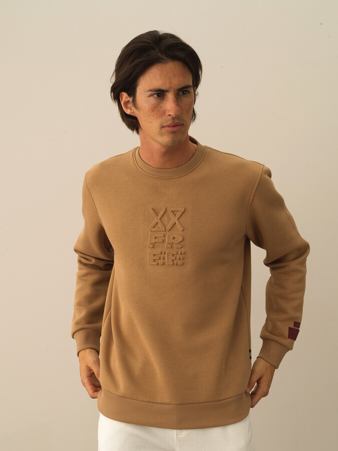 XINT - Pamuklu Regular Fit Gofre Baskılı Sweatshirt (1)