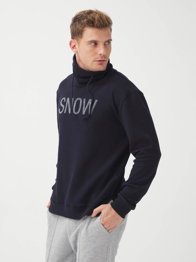 XINT - Pamuklu Slim Fit Baskılı Sweatshirt