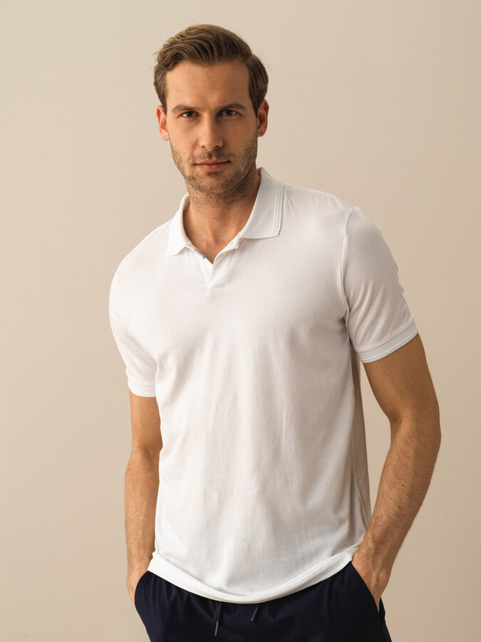 Modal Pamuklu Slim Fit Polo Tişört