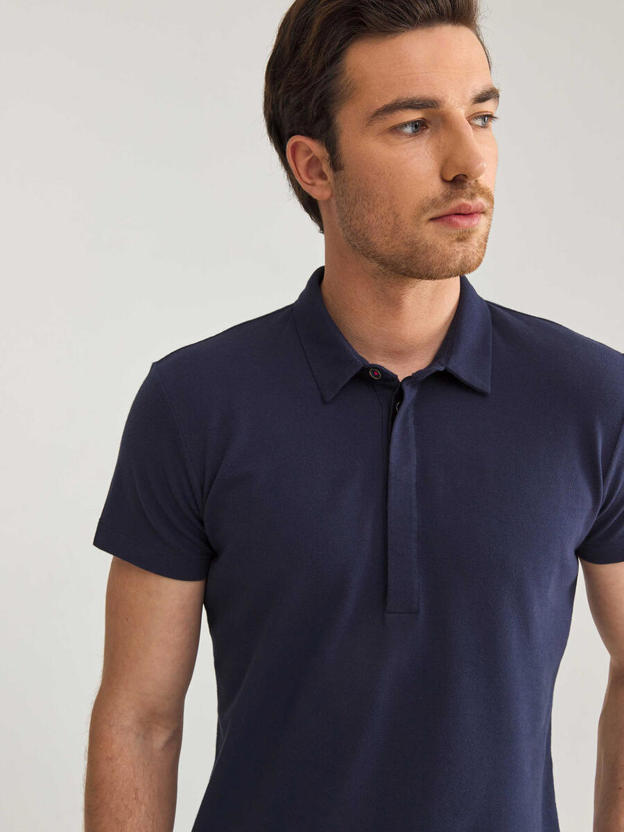 Polo Yaka Modal Karışımlı Slim Fit Tişört