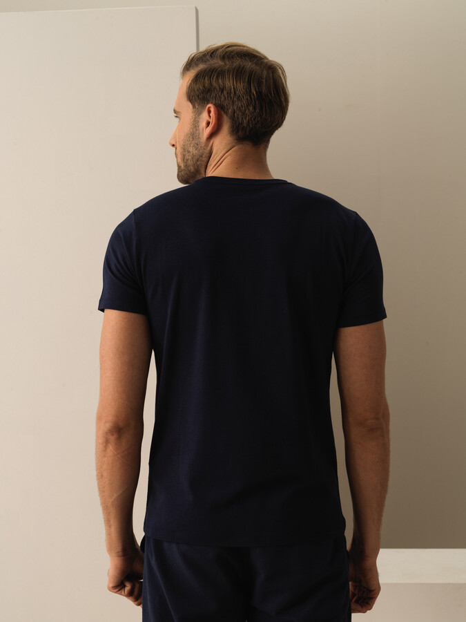 Modal Pamuklu Slim Fit Basic Tişört - Thumbnail (2)