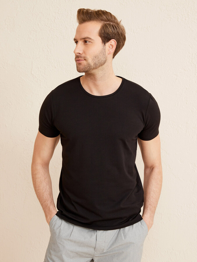 XINT - Modal Pamuklu Slim Fit Basic Tişört (1)