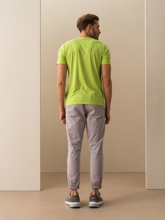 Modal Pamuklu Slim Fit Basic Tişört - Thumbnail (3)