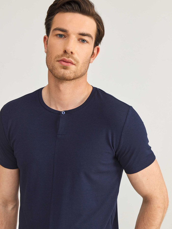 XINT - Patlı Yaka Modal Slim Fit Basic Tişört