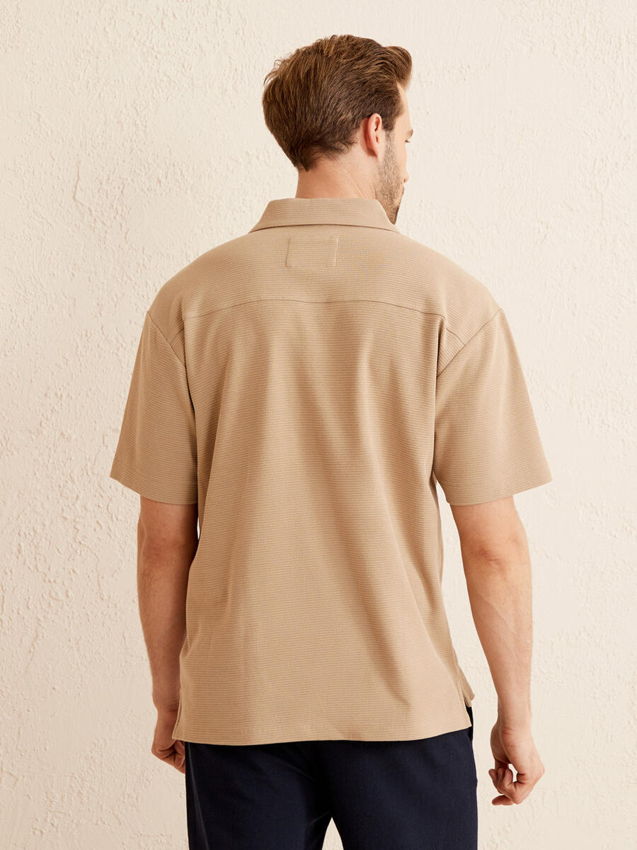 Xint Polo Yaka %100 Pamuk Oversize Cepli Tişört. 4