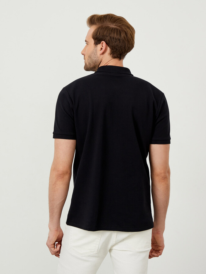 Polo Yaka %100 Pamuk Regular Fit Basic Tişört - Thumbnail (3)