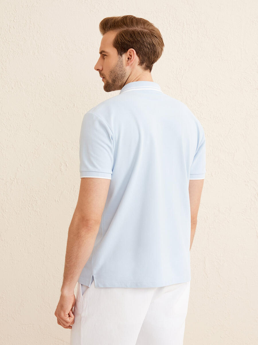 Polo Yaka %100 Pamuk Slim Fit Basic Tişört
