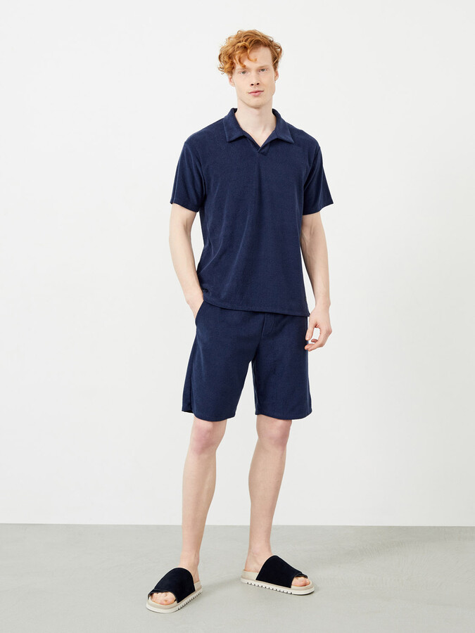 XINT - Polo Yaka Pamuklu Oversize Havlu Tişört