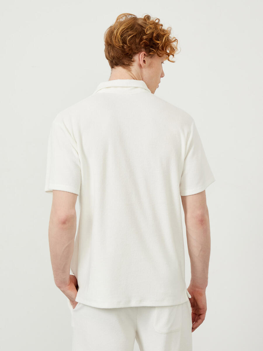 Polo Yaka Pamuklu Oversize Havlu Tişört