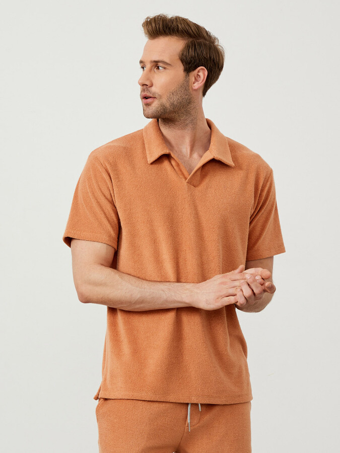 XINT - Polo Yaka Pamuklu Oversize Havlu Tişört (1)