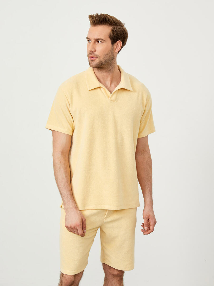 Xint Polo Yaka Pamuklu Oversize Havlu Tişört. 4