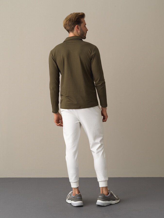 Polo Yaka Slim Fit Modal Basic Tişört - Thumbnail (4)