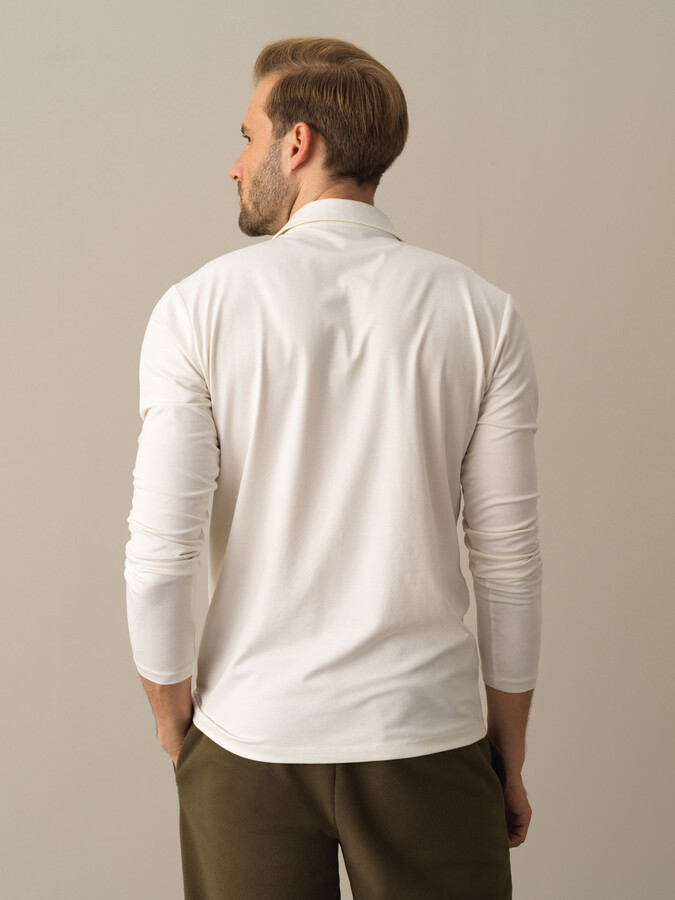Polo Yaka Slim Fit Modal Basic Tişört - Thumbnail (2)