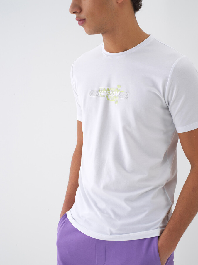 XINT - Slim Fit Baskılı Modal Tişört (1)