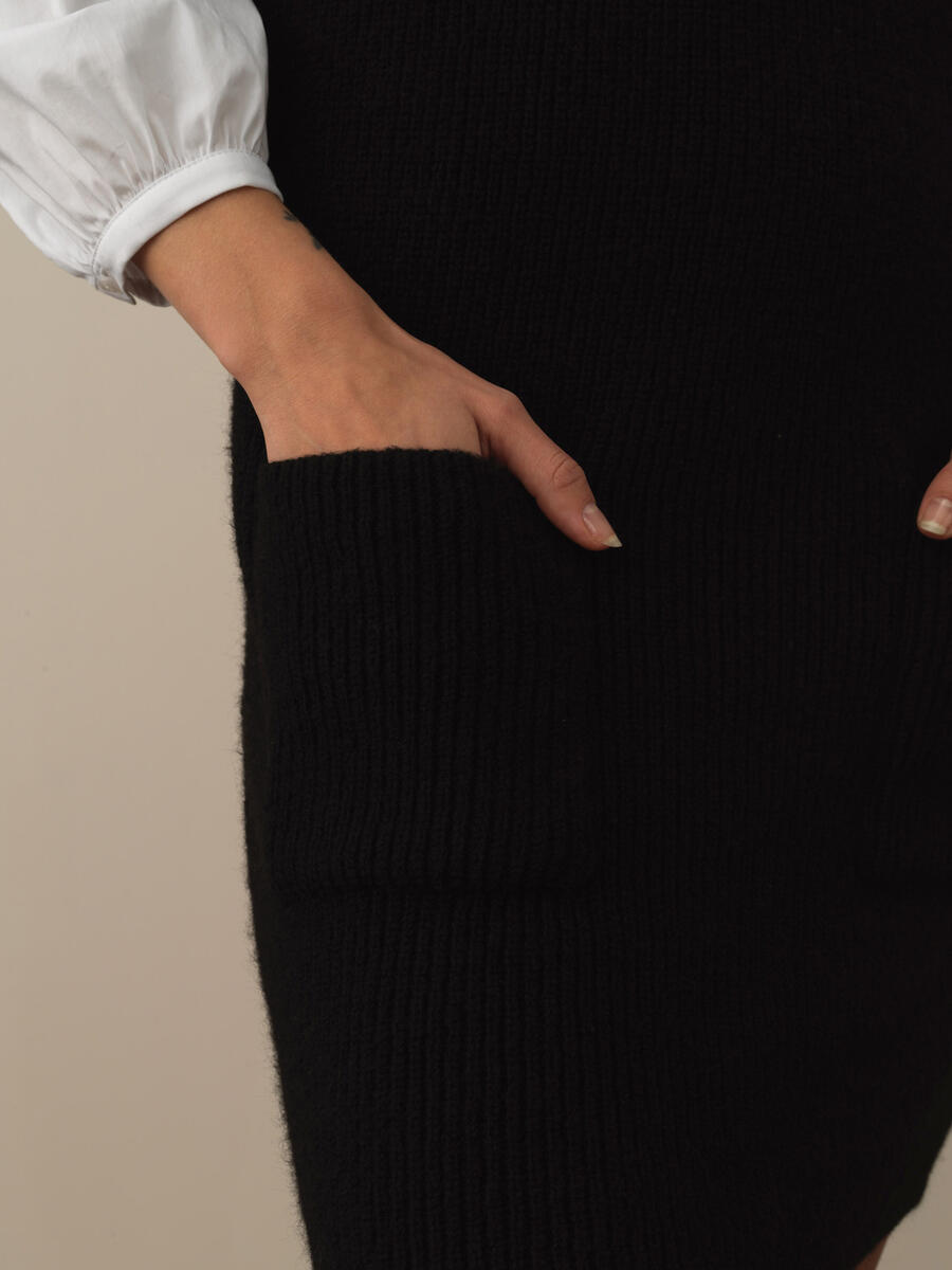Askılı Oversize Triko Elbise