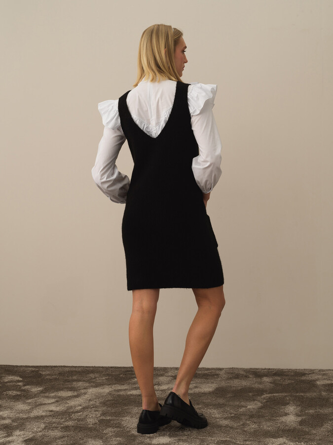 Askılı Oversize Triko Elbise - Thumbnail (2)