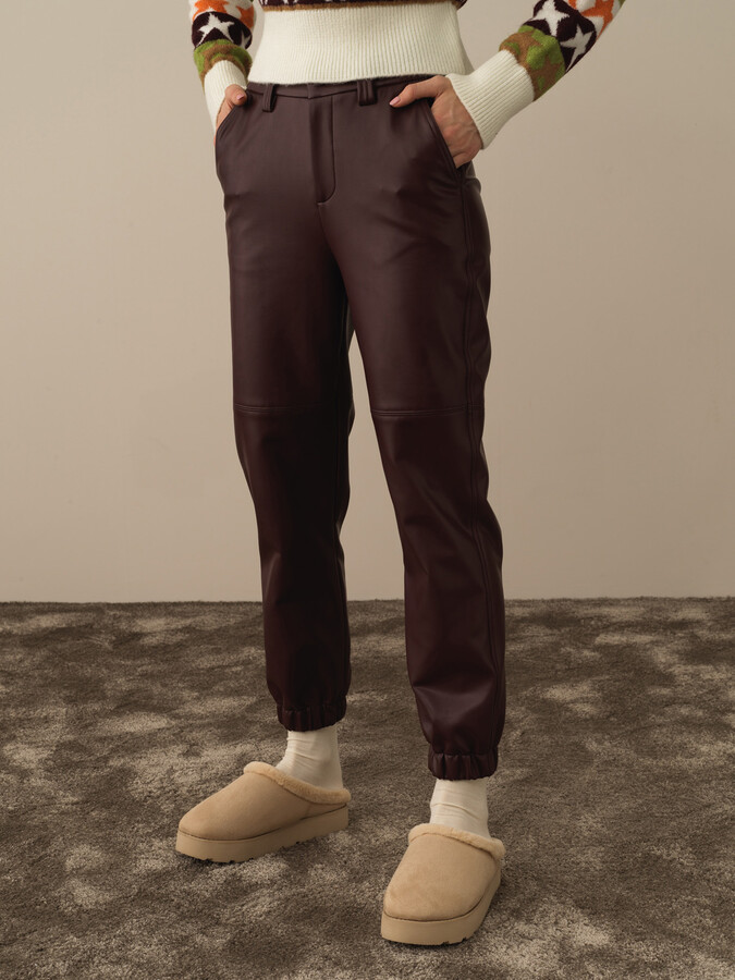 XINT - Deri Görünümlü Regular Fit Pantolon (1)