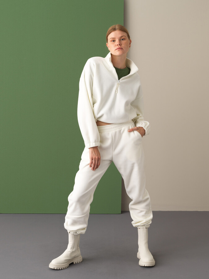 XINT - Oversize Paçası Lastikli Polar Sweat Pantolon