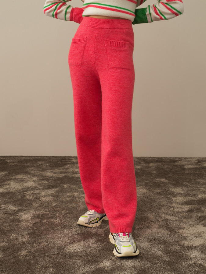 XINT - Yüksek Bel Regular Fit Triko Pantolon (1)