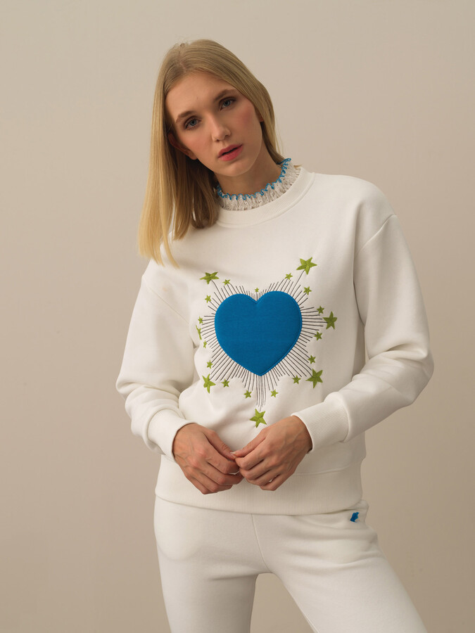 XINT - Pamuklu Oversize Desenli Sweatshirt (1)