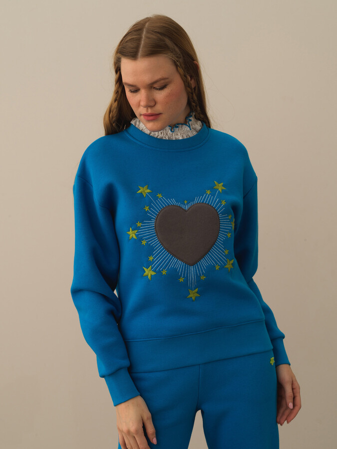 XINT - Pamuklu Oversize Desenli Sweatshirt (1)