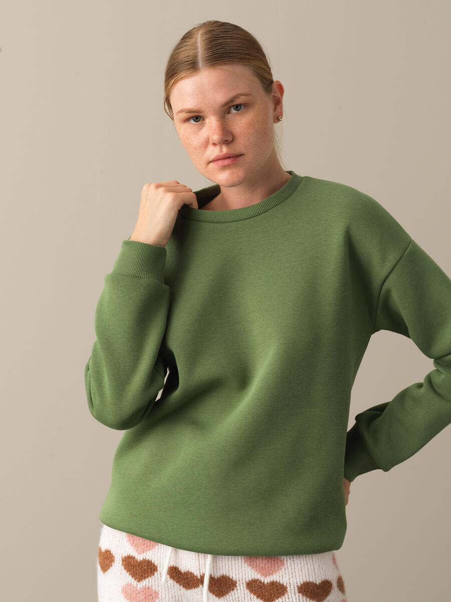 Pamuklu Oversize Arkası Baskılı Sweatshirt